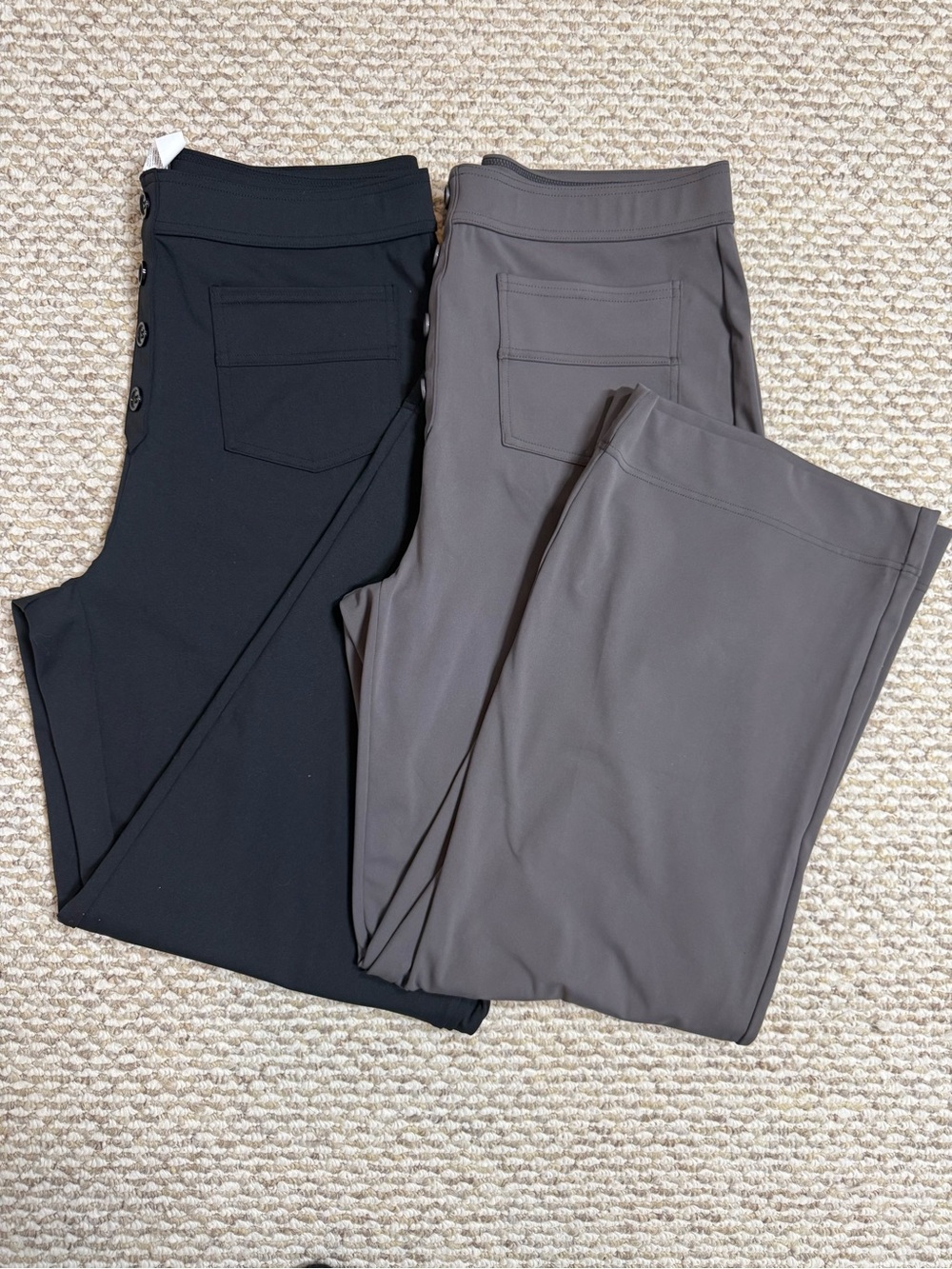 NWOT Halara XL Tall 2-Pack High Waist Button Patch Pocket Pants Black Gray